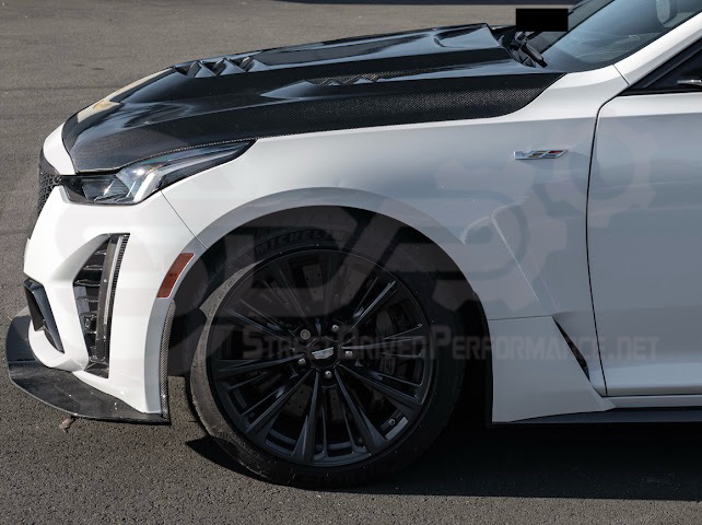 2022-UP CADILLAC CT5-V BLACKWING SEDAN | CARBON FIBER FACTORY EXTENDED STYLE FRONT LIP SPLITTER GROUND EFFECTS